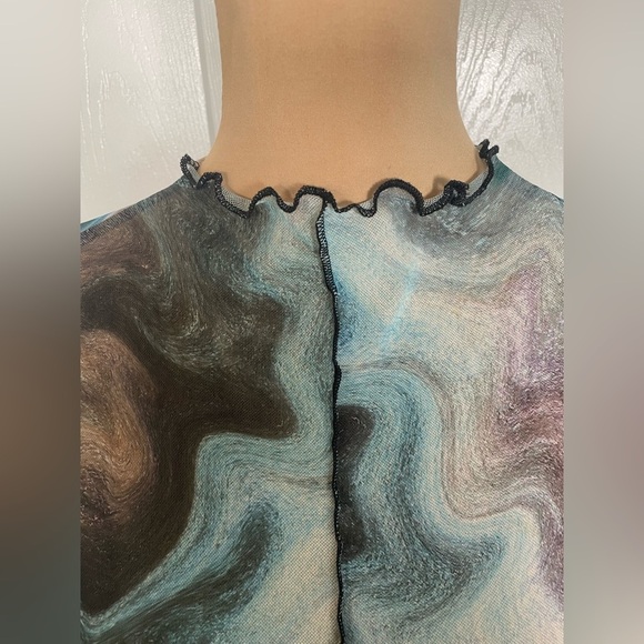 GILDED INTENT‎ | Sheer Marble Mesh Top | Size Medium - Picture 11 of 16